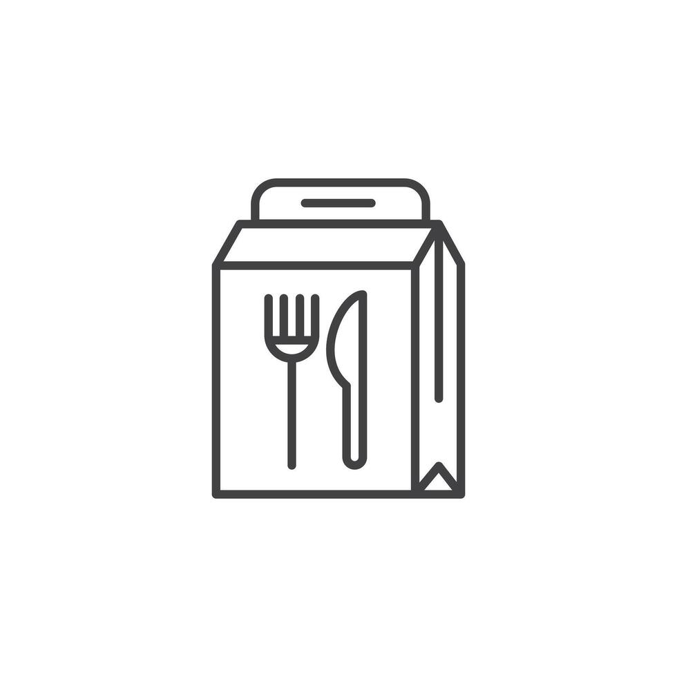 Food delivery paper bag icon vector