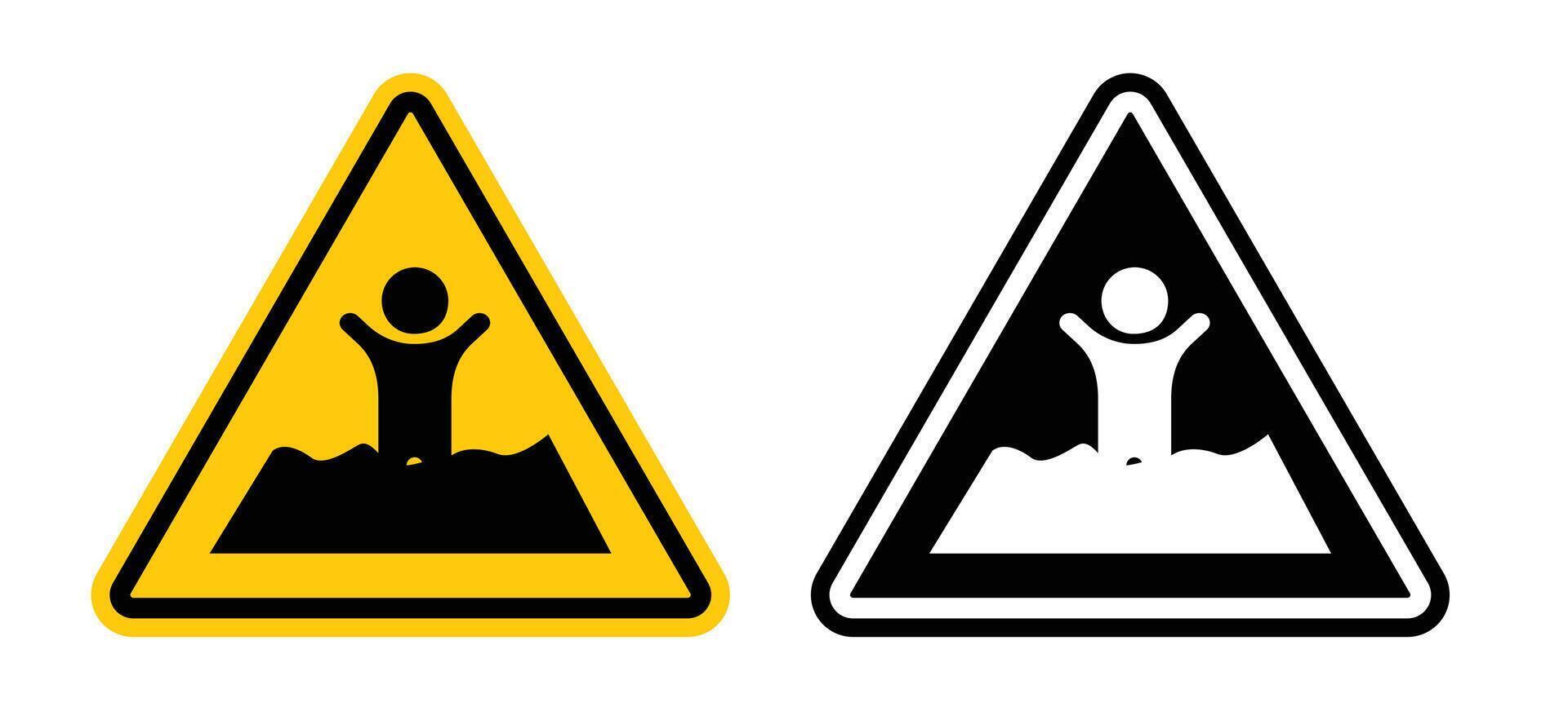 Mud warning sign vector