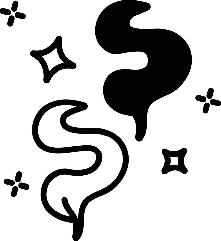 Magic Smoke glyph and line vector illustration