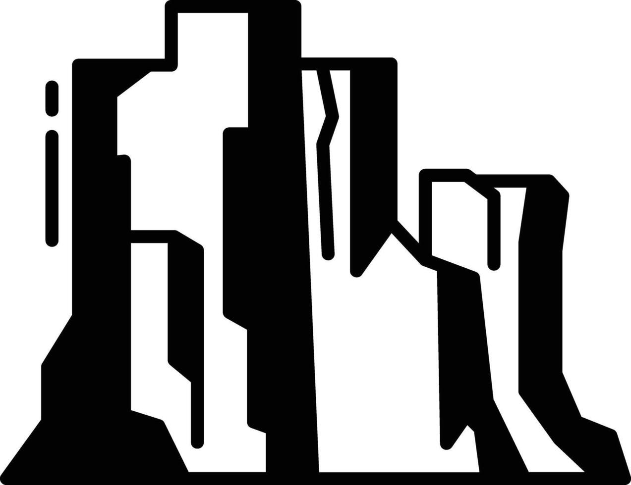 tower karst glyph and line vector illustration