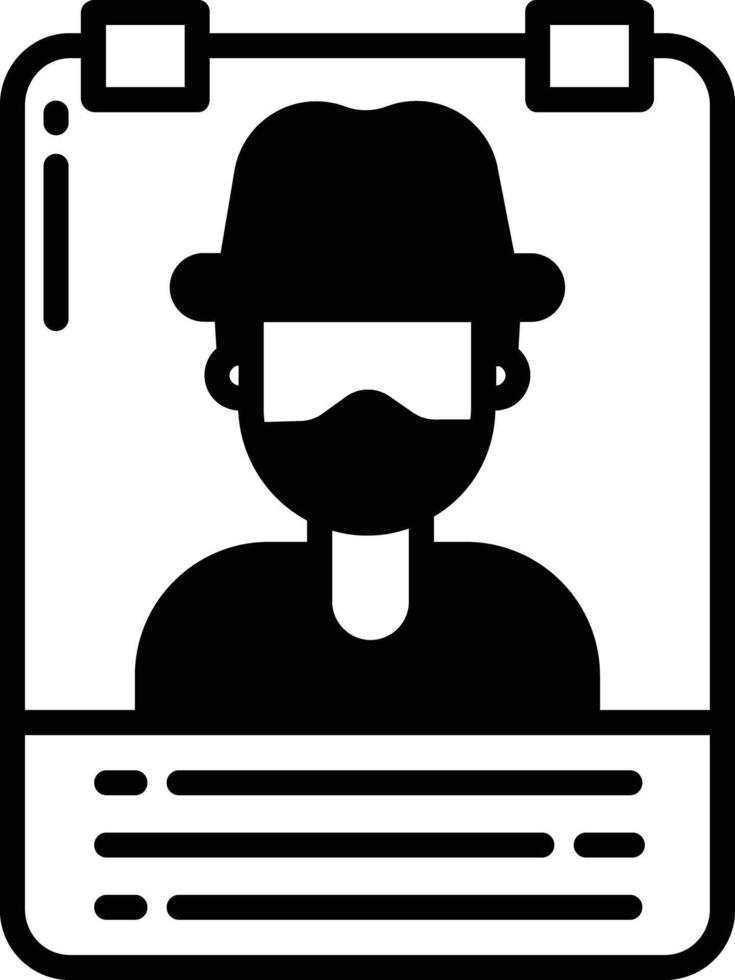 Wanted glyph and line vector illustration