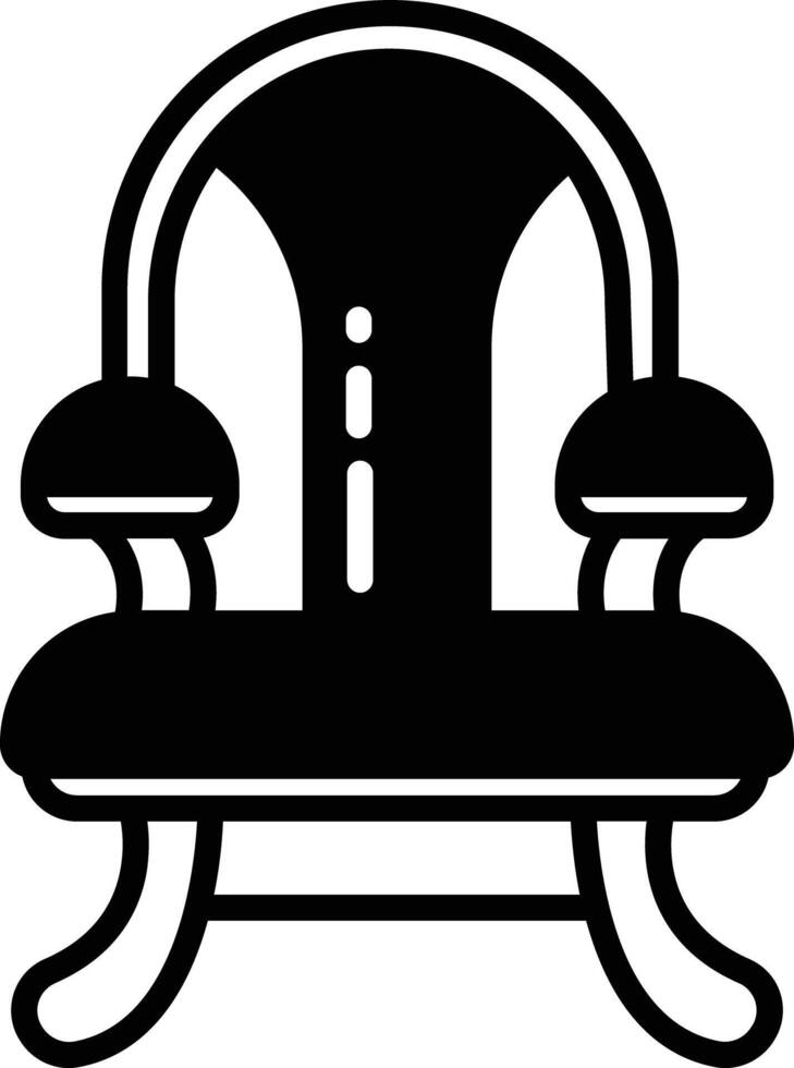 Throne glyph and line vector illustration