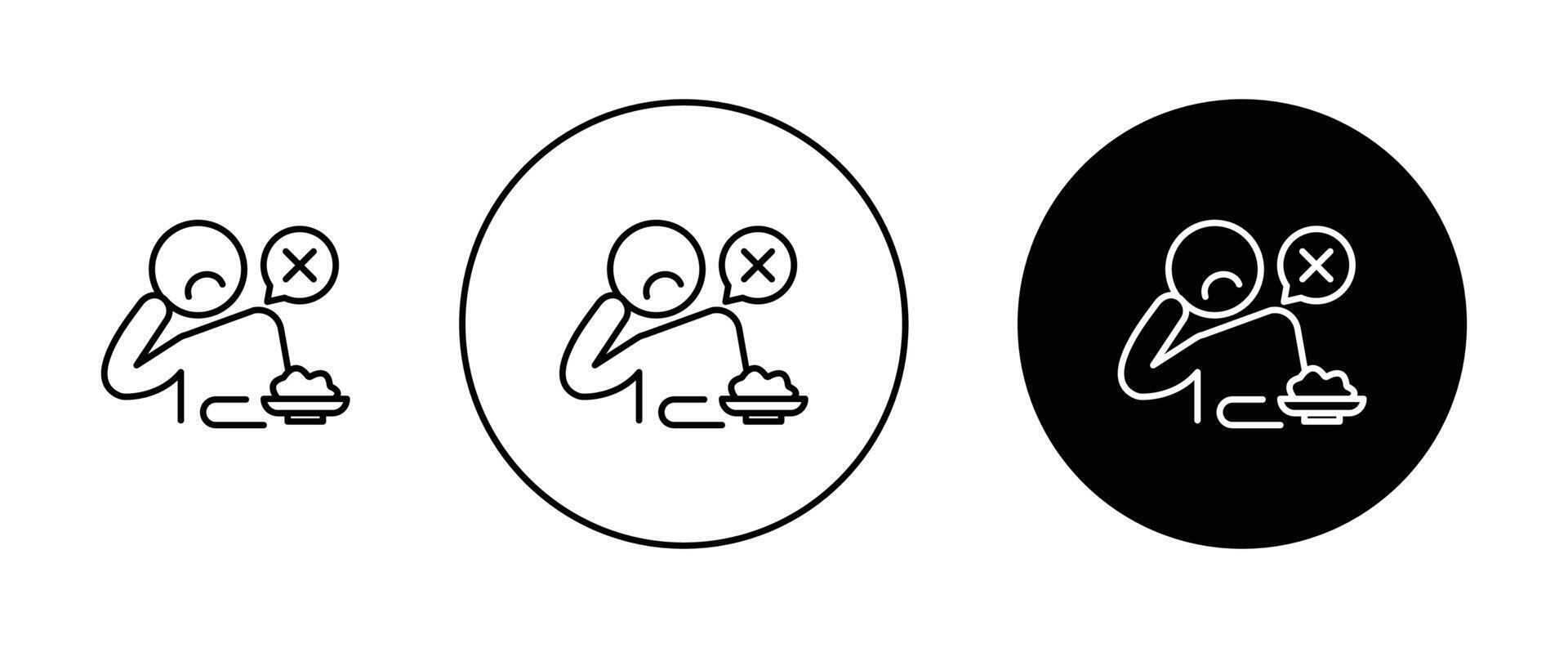 Lack of appetite icon vector