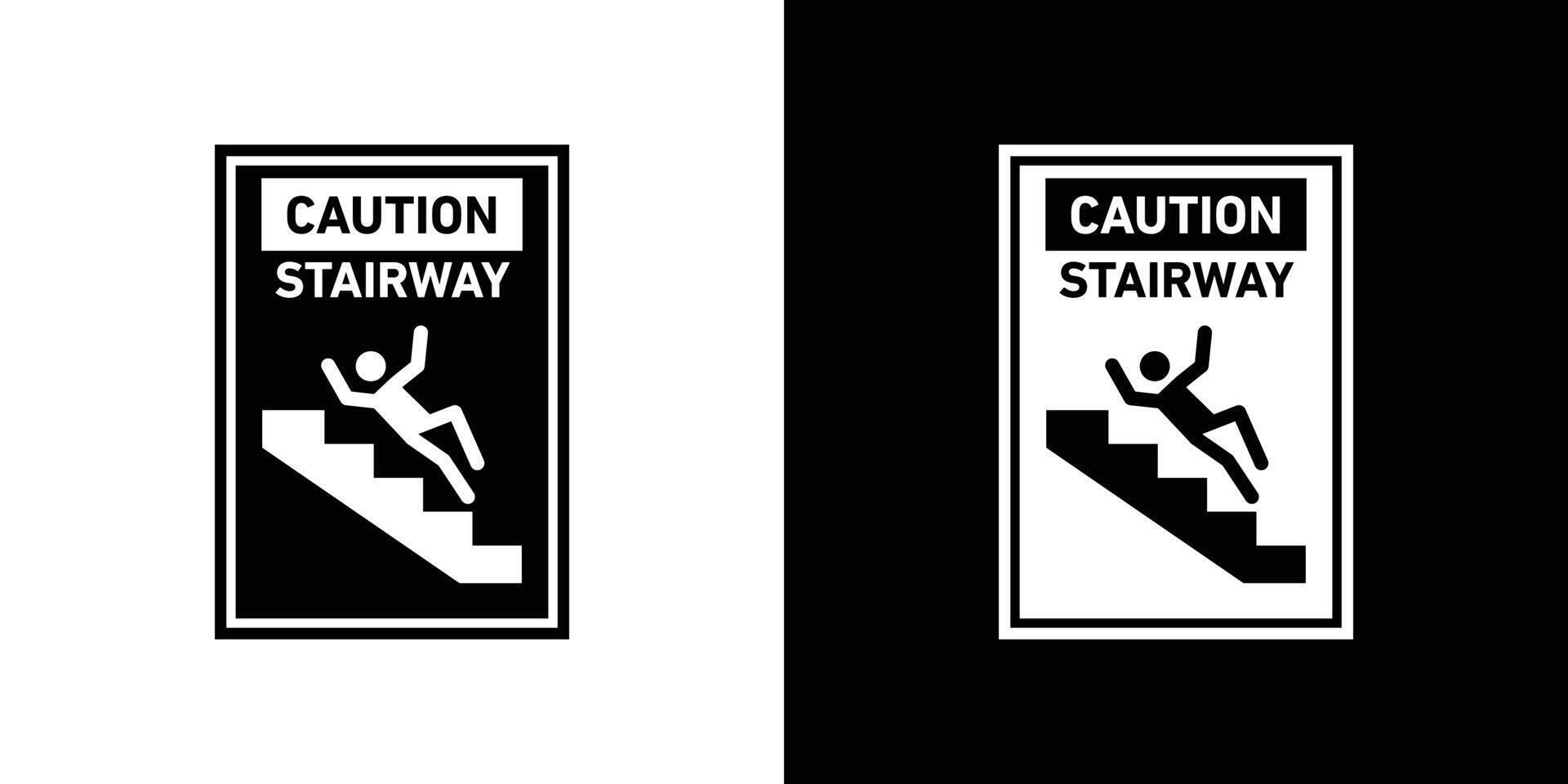 Caution stairway sign vector