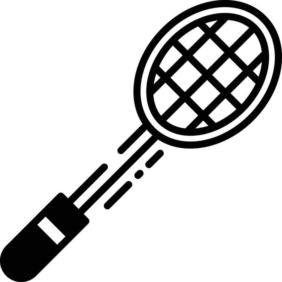 Badminton Bat glyph and line vector illustration