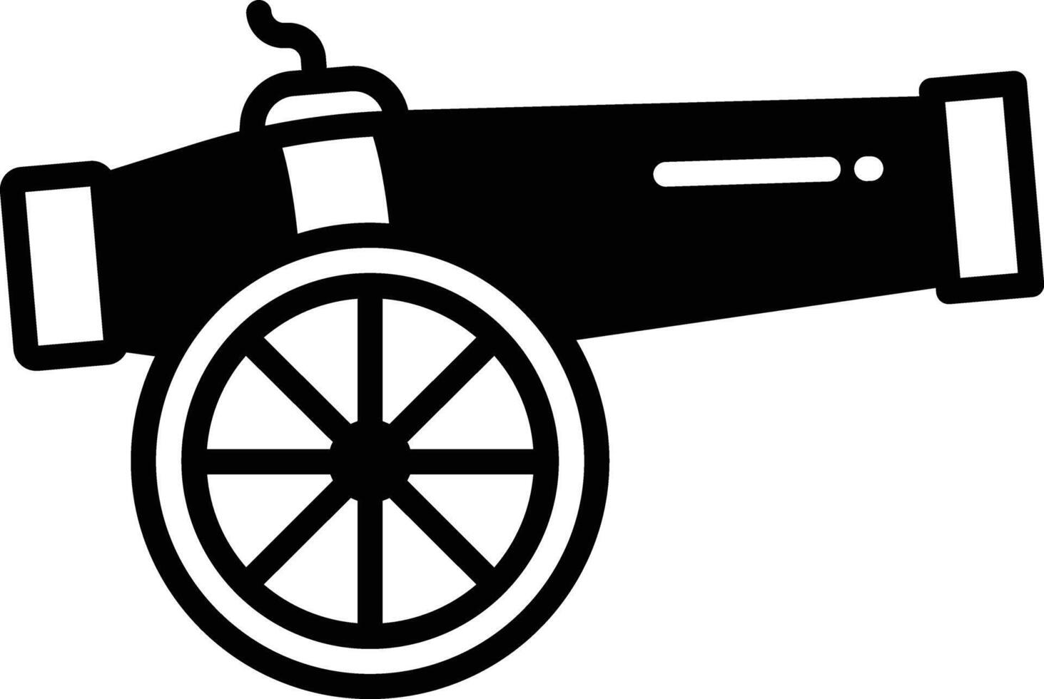 Cannon glyph and line vector illustration