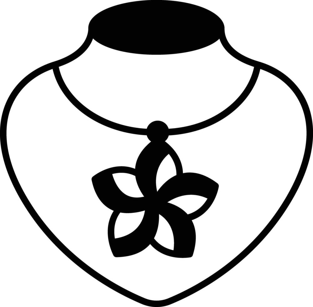 Necklace glyph and line vector illustration