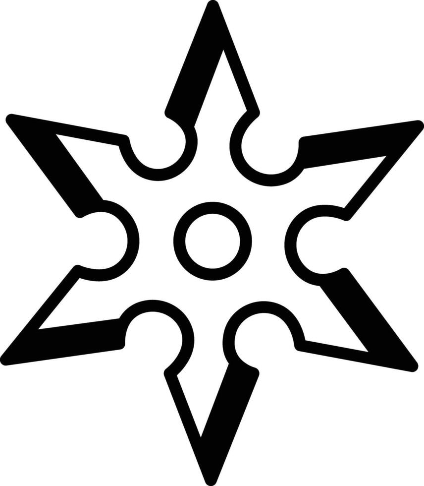 Shuriken glyph and line vector illustration