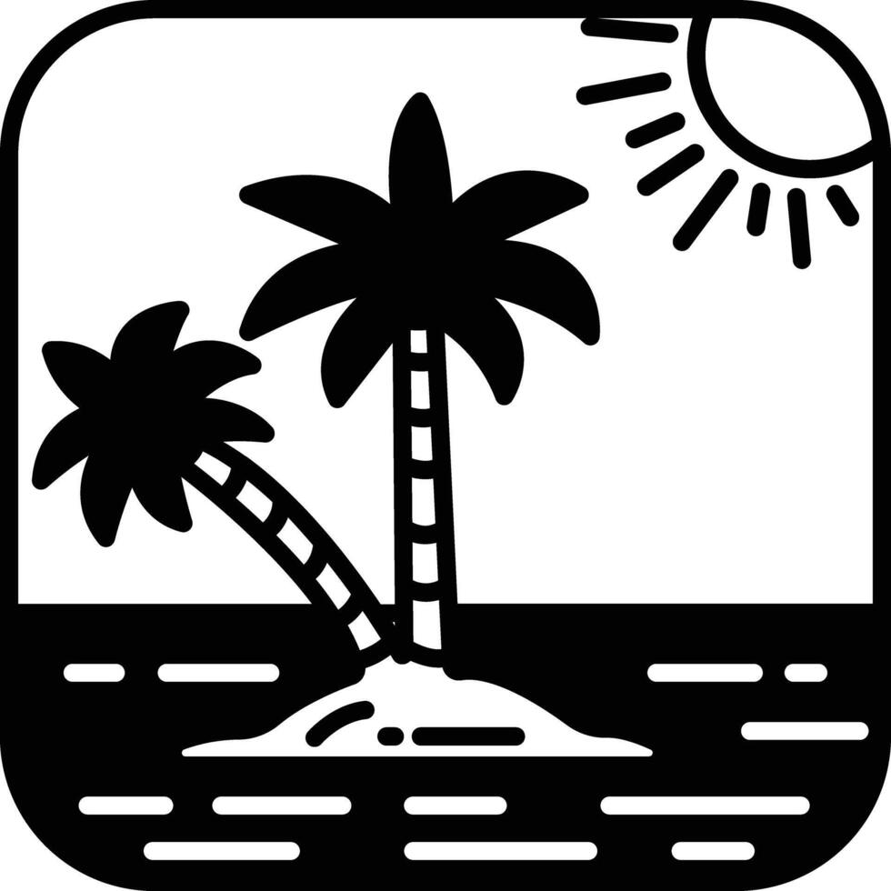 island glyph and line vector illustration