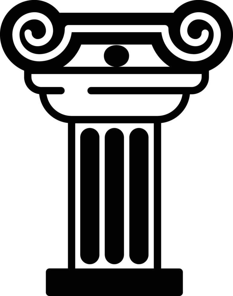 Corinthian short pillar glyph and line vector illustration