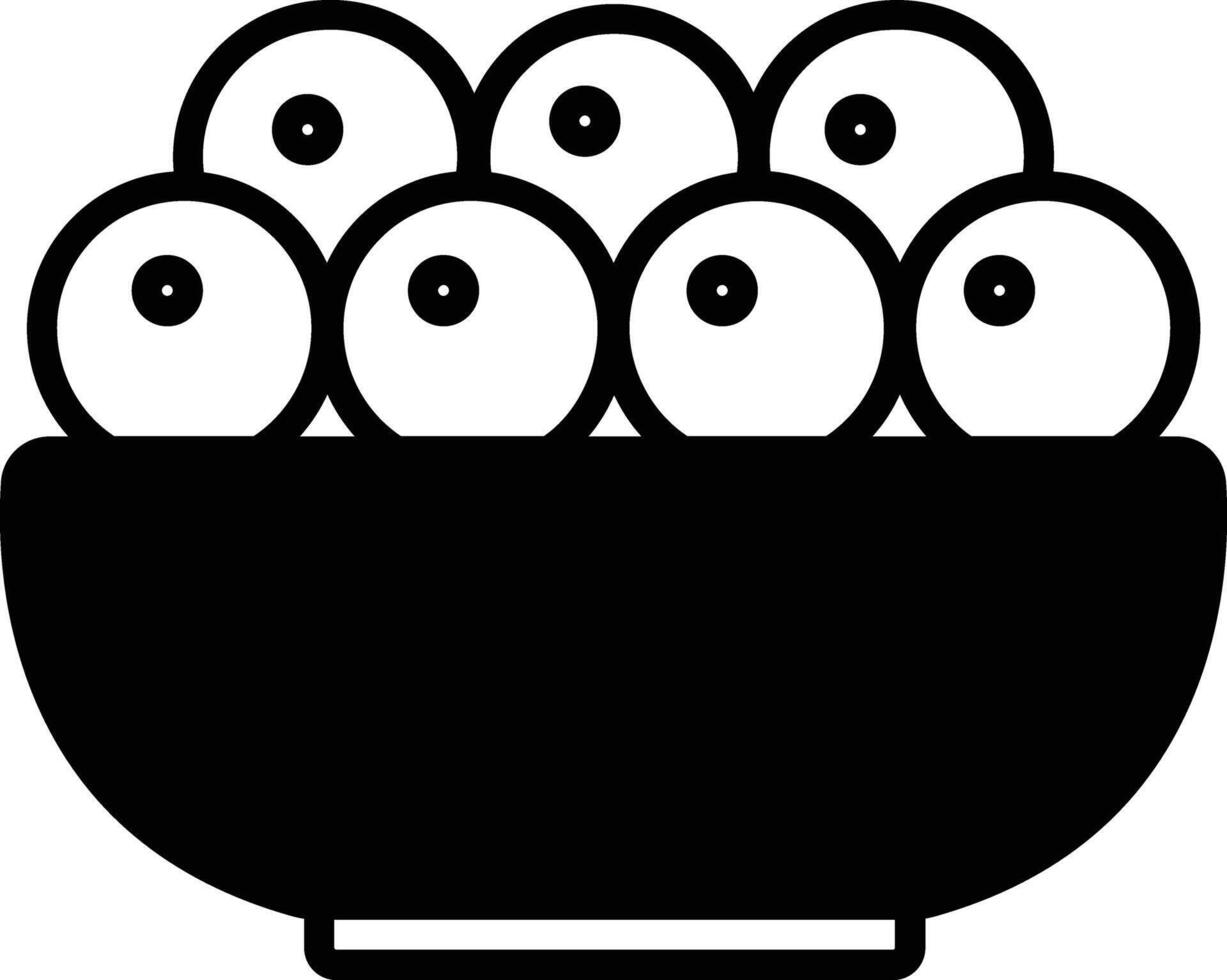 Fish eggs glyph and line vector illustration