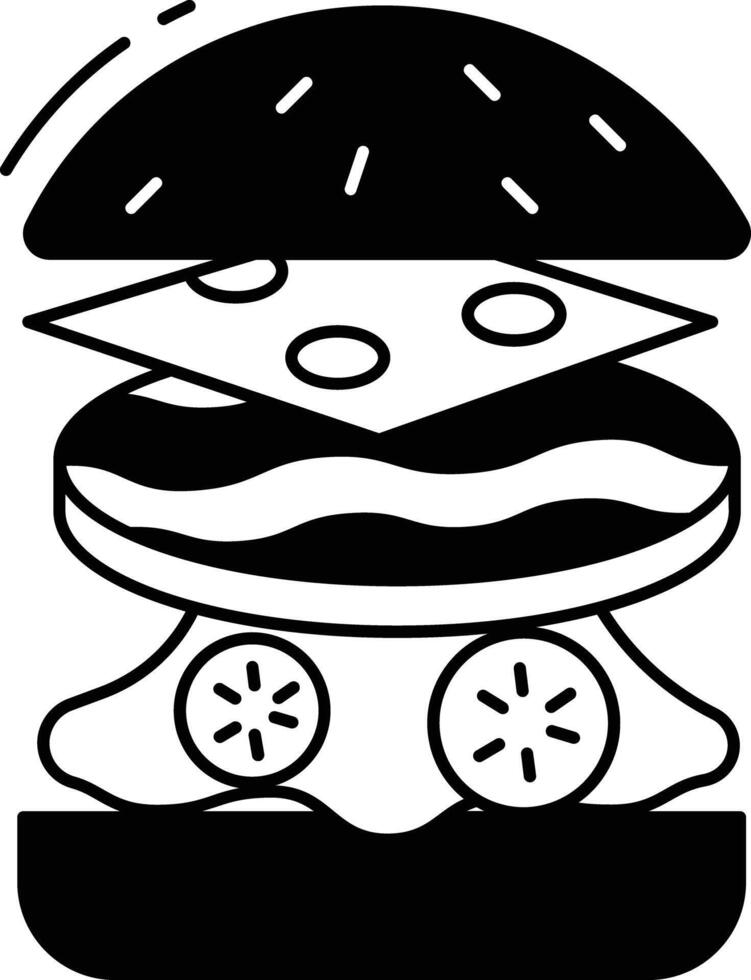 burger glyph and line vector illustration