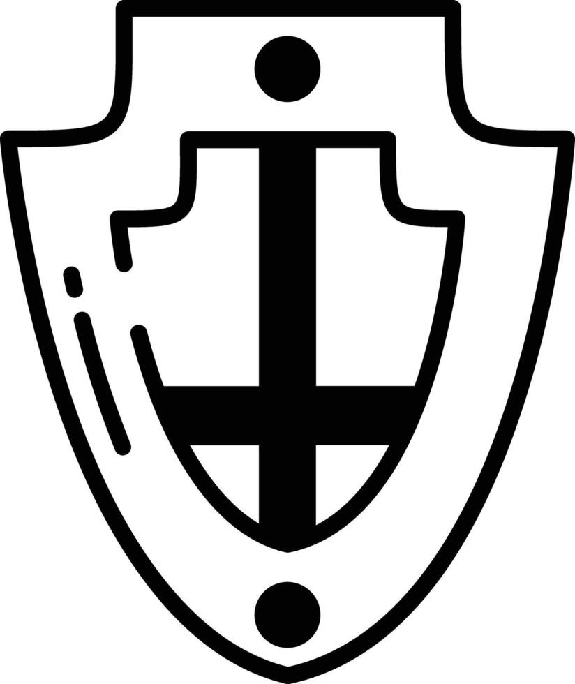 English Heater Shield glyph and line vector illustration