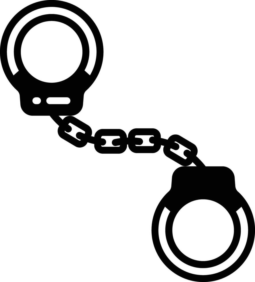 Handcuffs glyph and line vector illustration