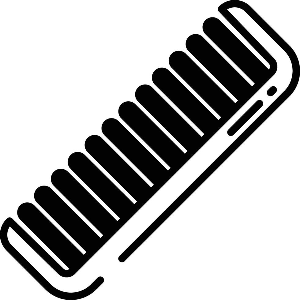 Comb glyph and line vector illustration