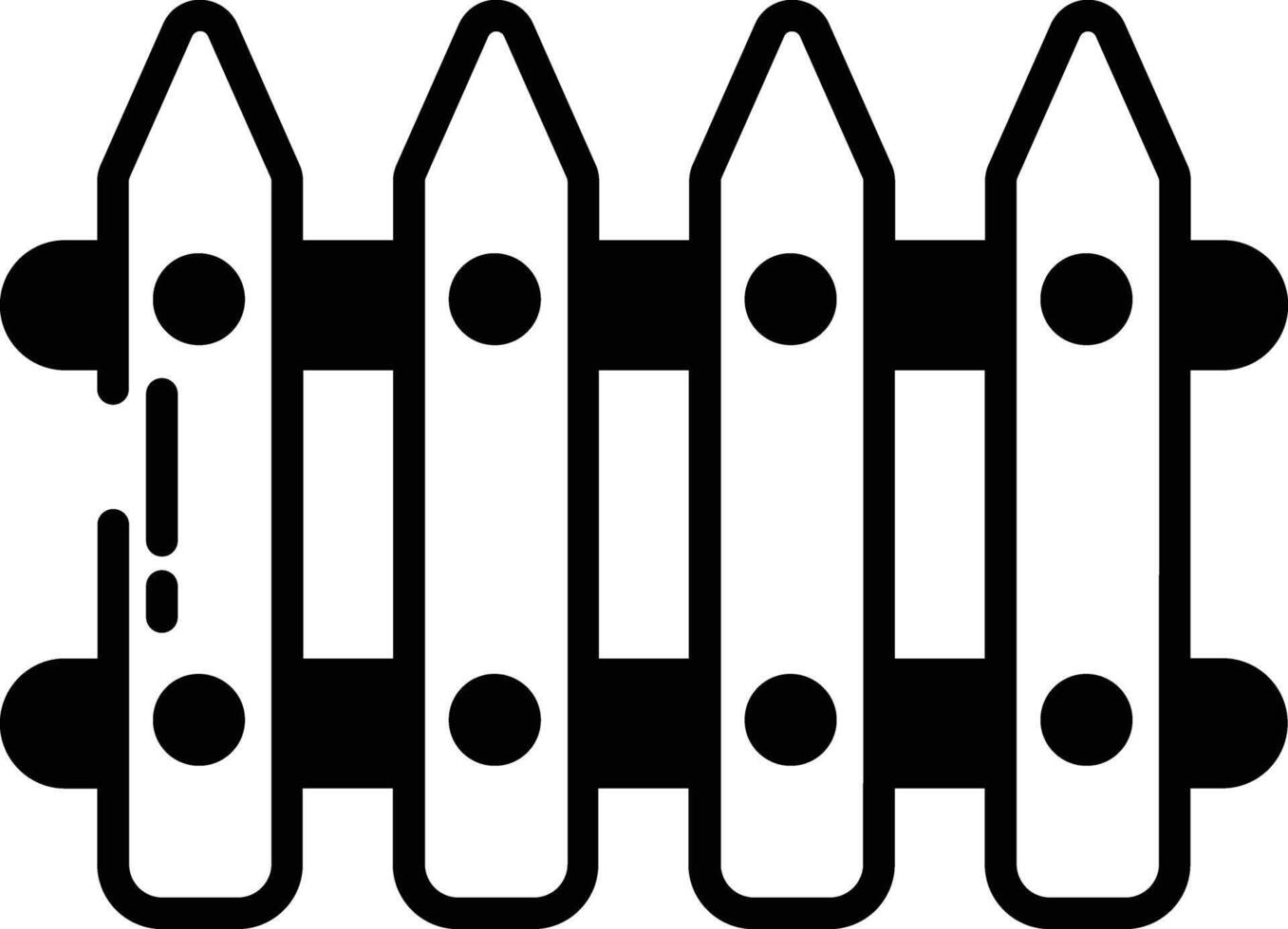 Fence glyph and line vector illustration