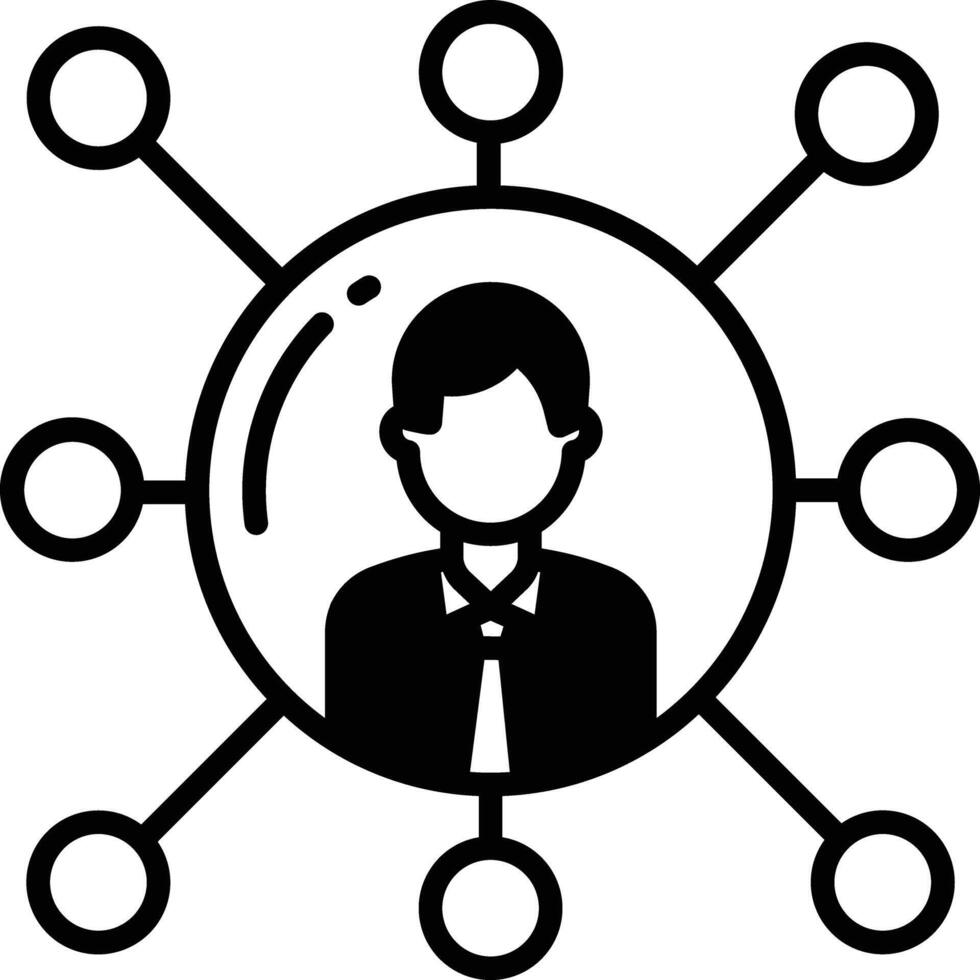 Network glyph and line vector illustration