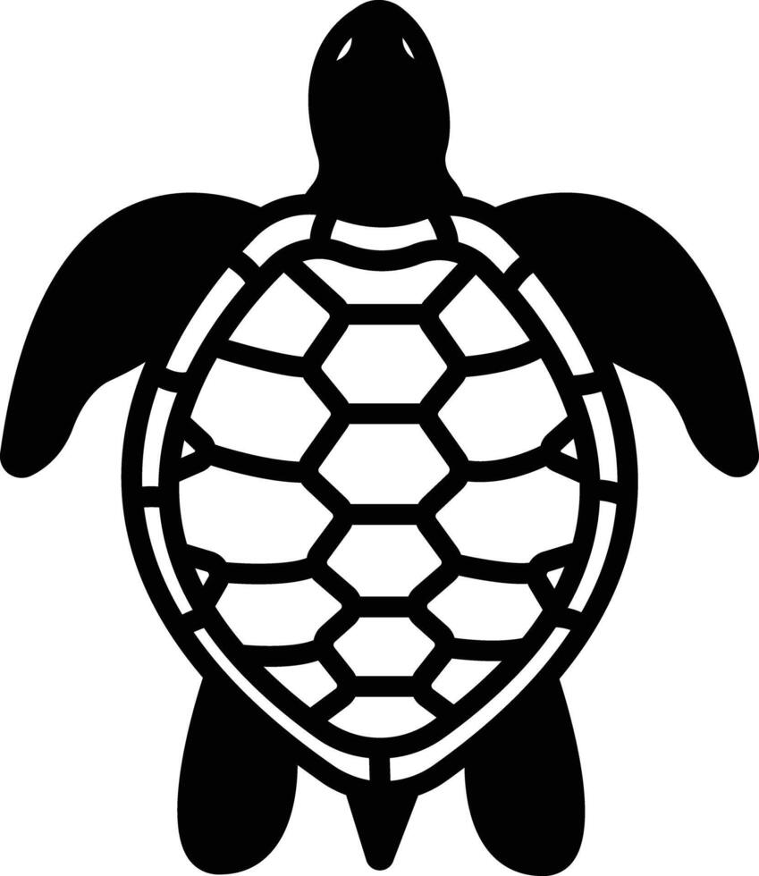 Turtle glyph and line vector illustration