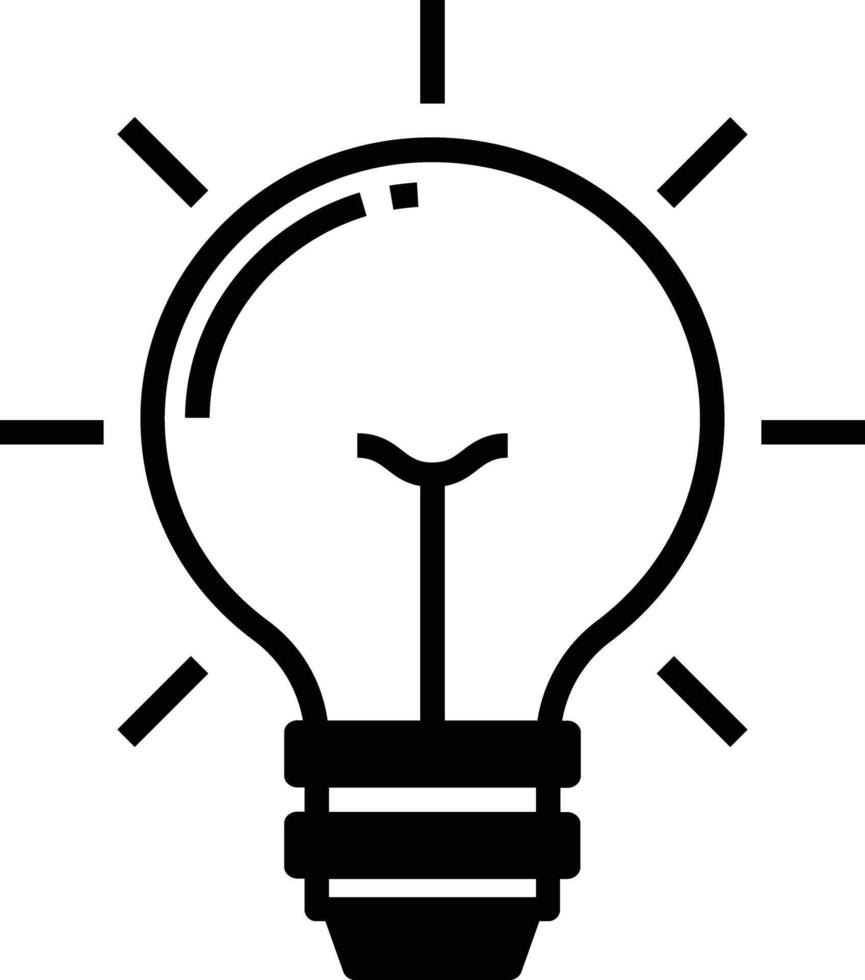 lightbulb glyph and line vector illustration