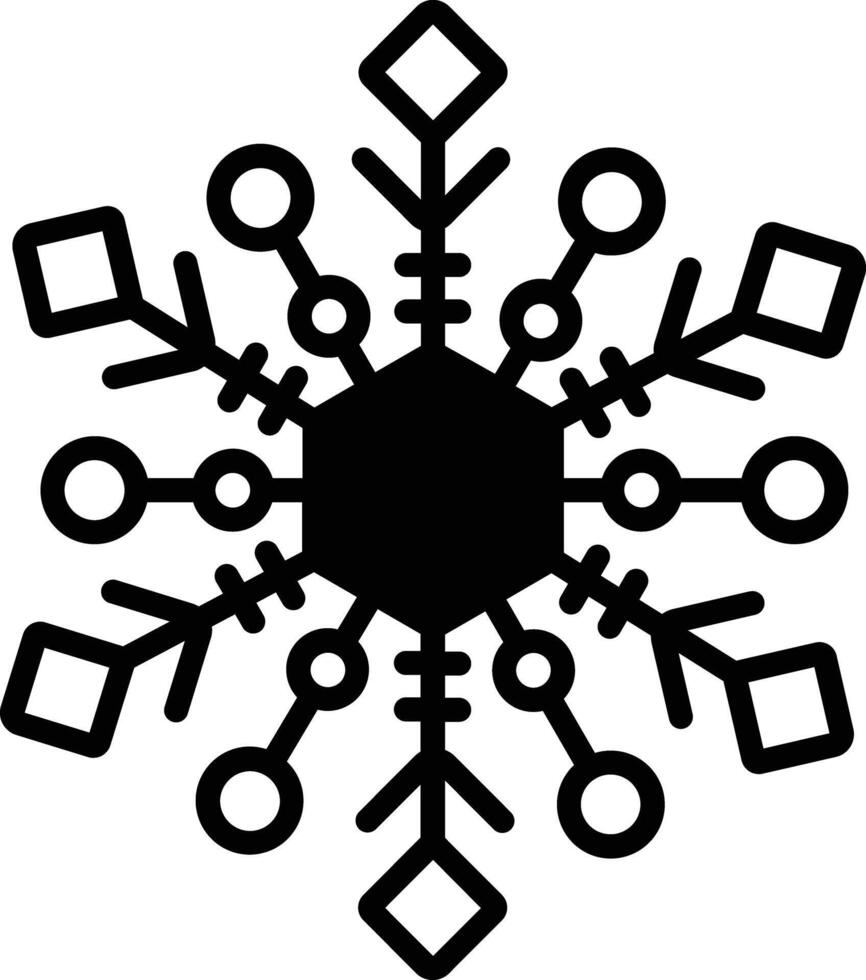 Snowflake glyph and line vector illustration