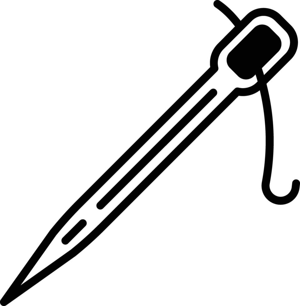 Needle glyph and line vector illustration