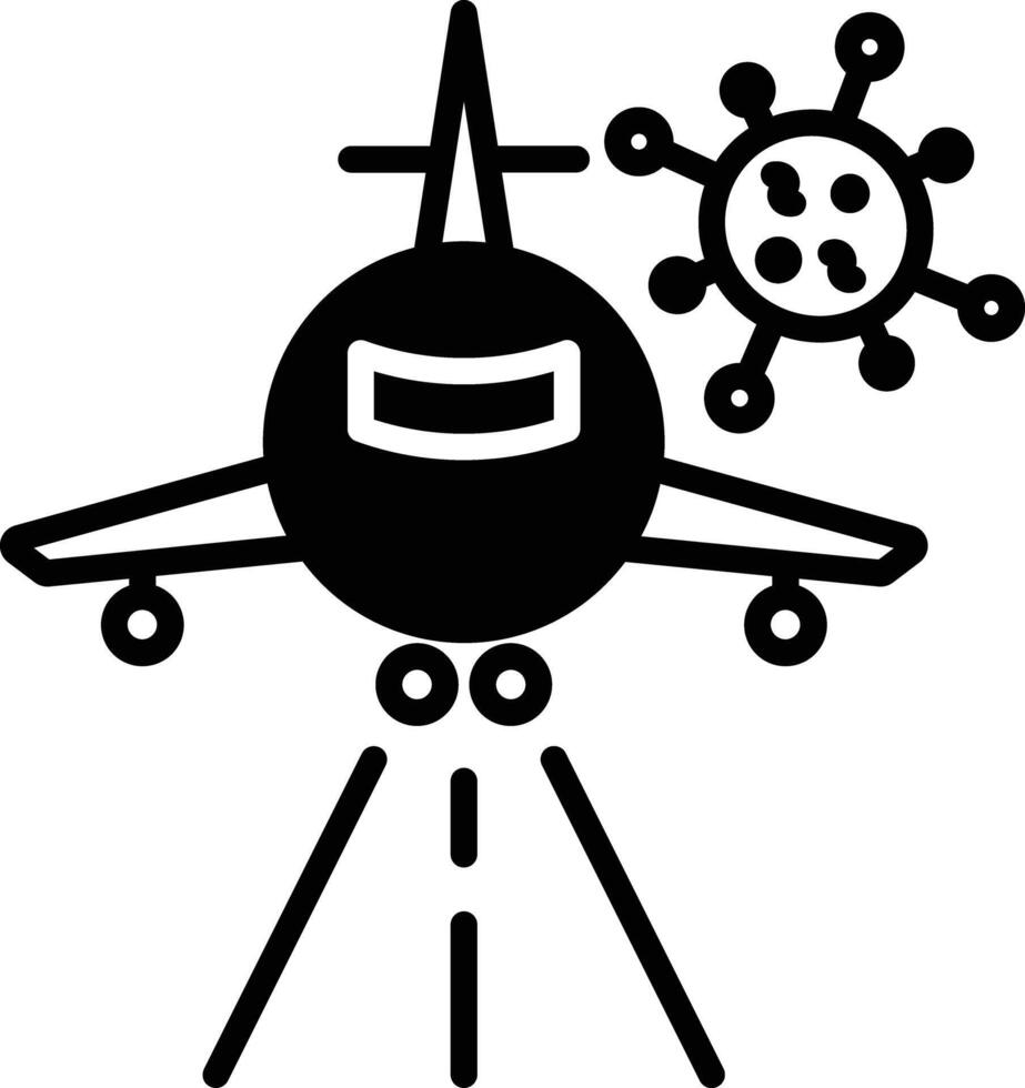 Flight glyph and line vector illustration