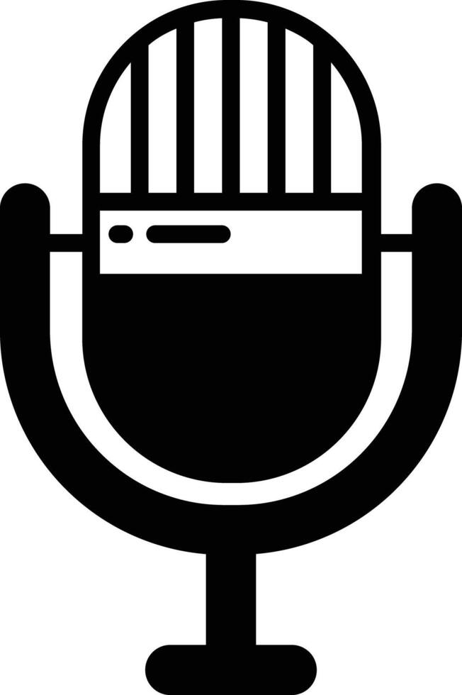 Microphone glyph and line vector illustration