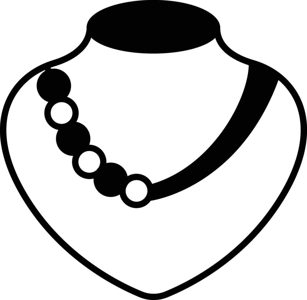 Necklace glyph and line vector illustration