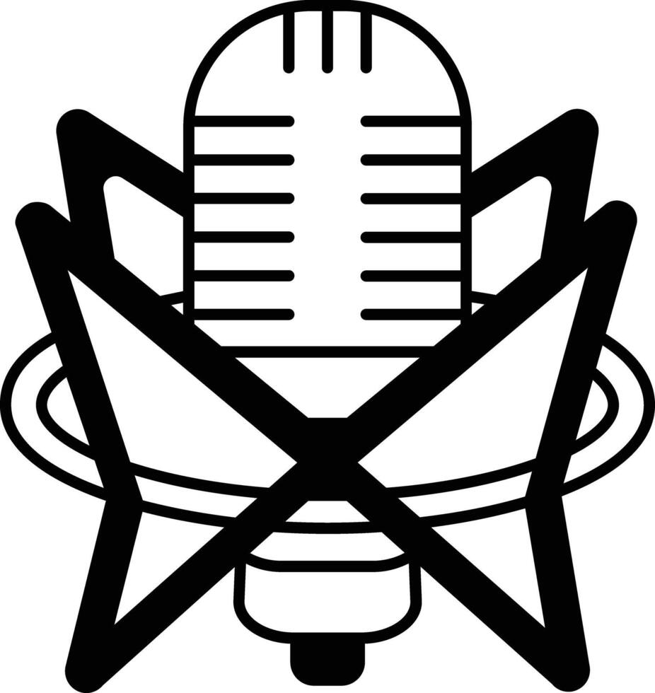 Audio Condenser glyph and line vector illustration