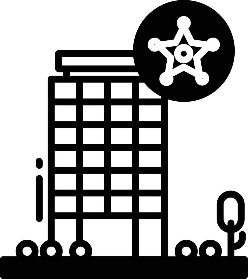 Police station glyph and line vector illustration