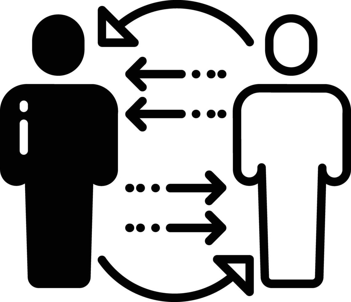 Connection user glyph and line vector illustration