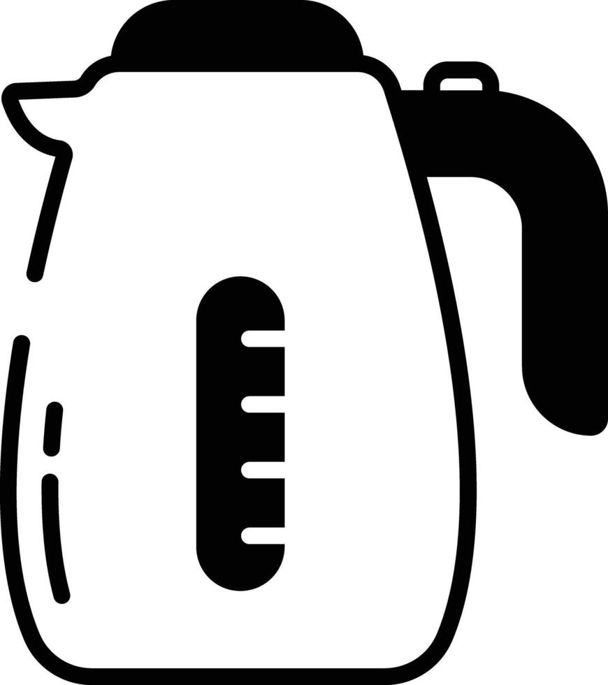 Kettle glyph and line vector illustration