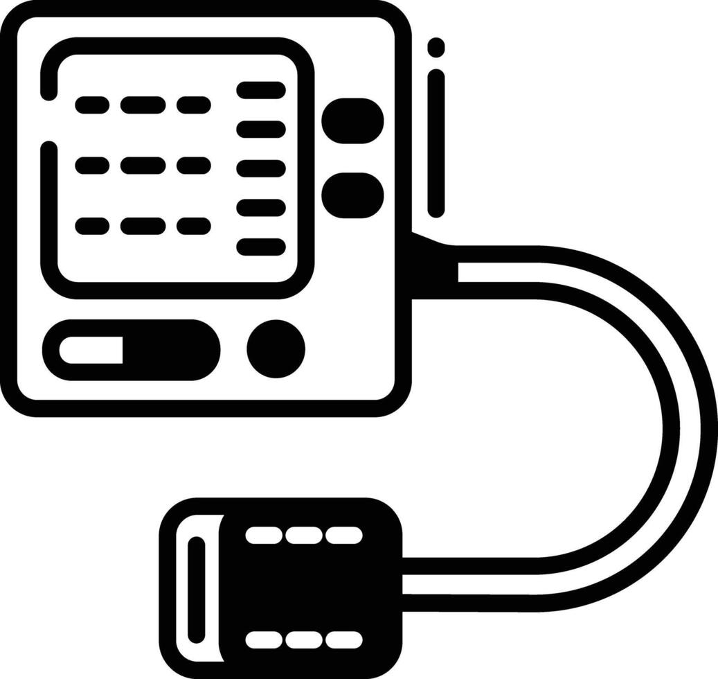 Blood Pressure glyph and line vector illustration