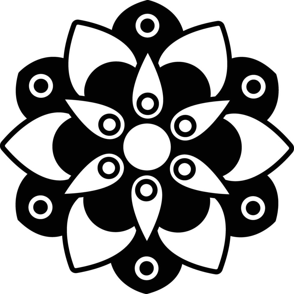 Mandala glyph and line vector illustration