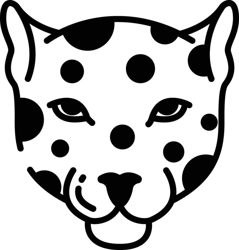 Leopard glyph and line vector illustration