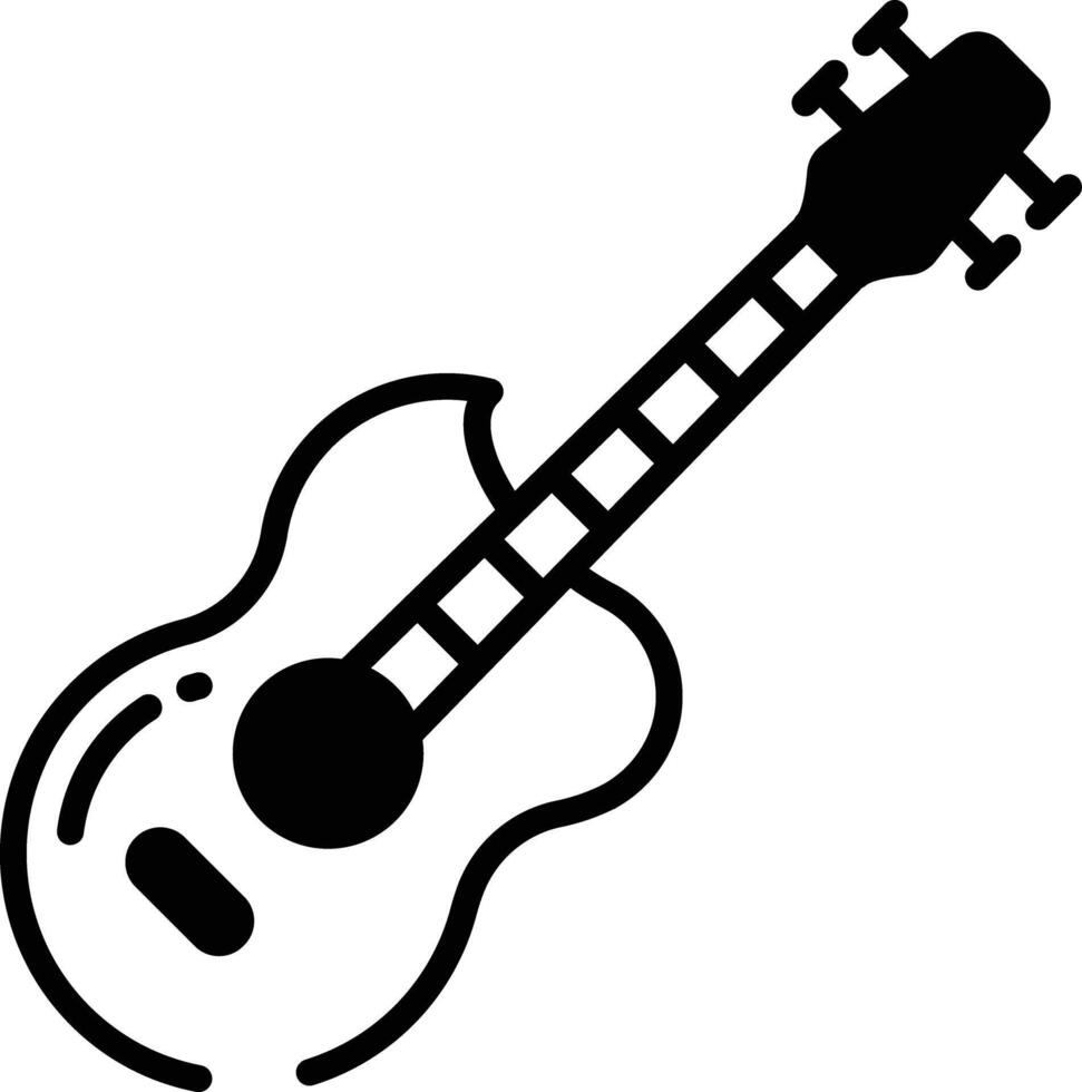 Electric Guitar  glyph and line vector illustration
