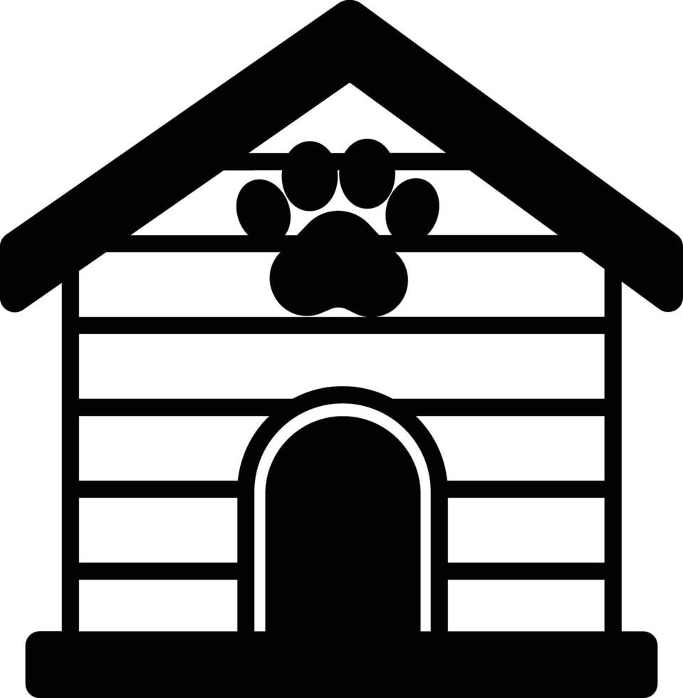 Puppy House glyph and line vector illustration