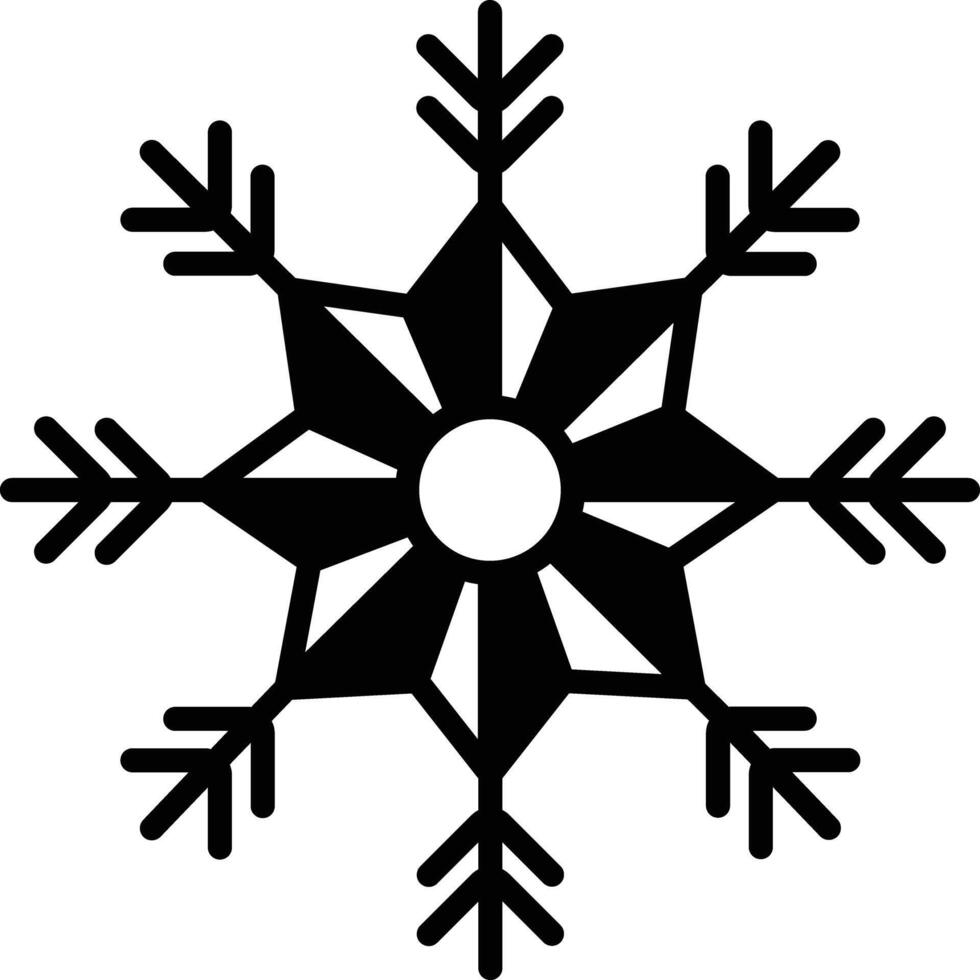 Snowflake glyph and line vector illustration