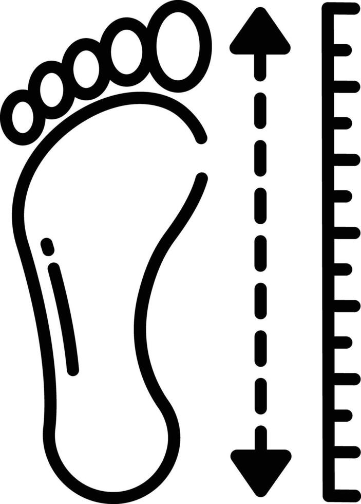 Length glyph and line vector illustration