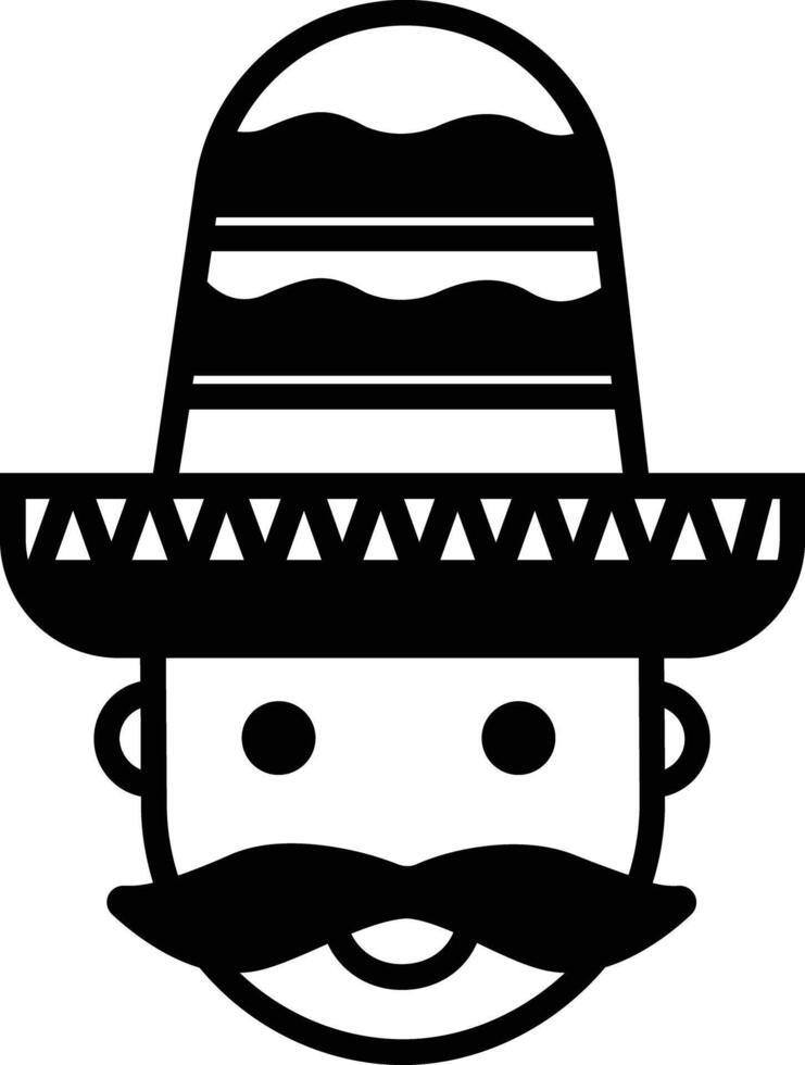 Mariachi glyph and line vector illustration