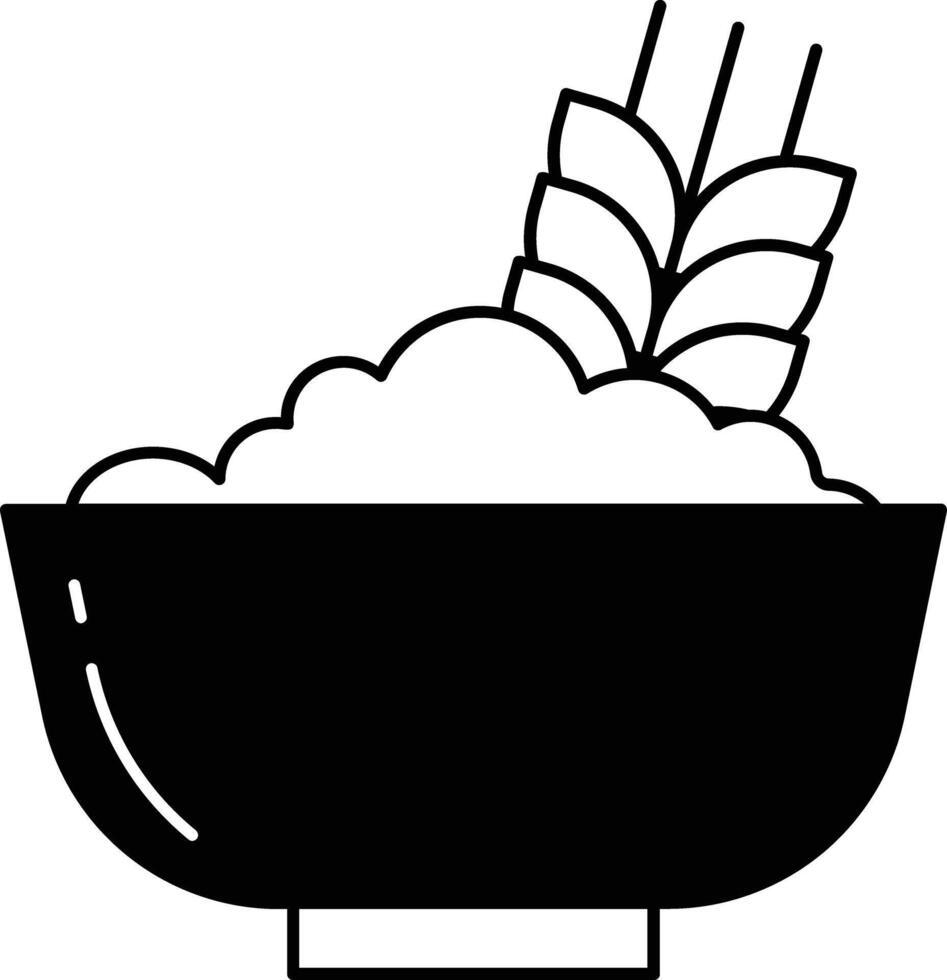 oat meal glyph and line vector illustration