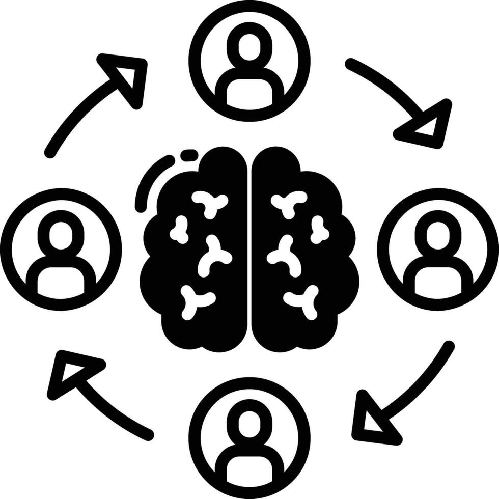 Idea glyph and line vector illustration