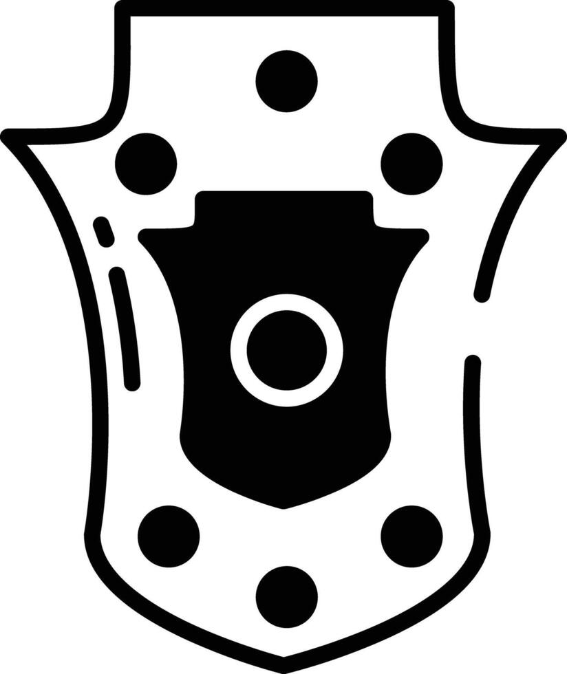 Wankel Shield glyph and line vector illustration