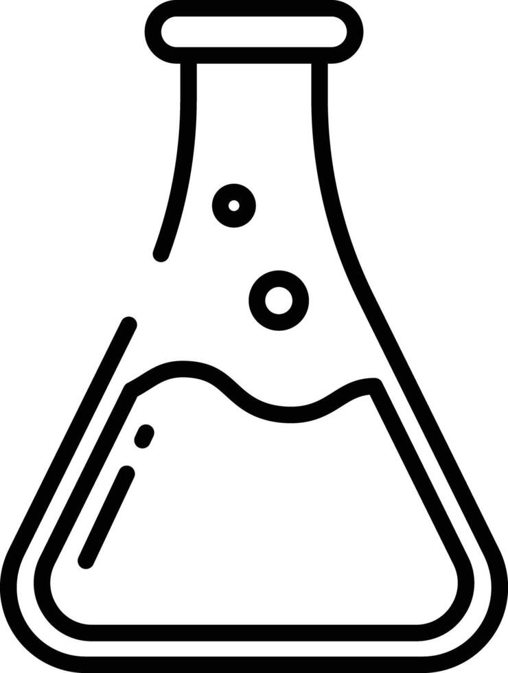 Chemistry flask outline vector illustration