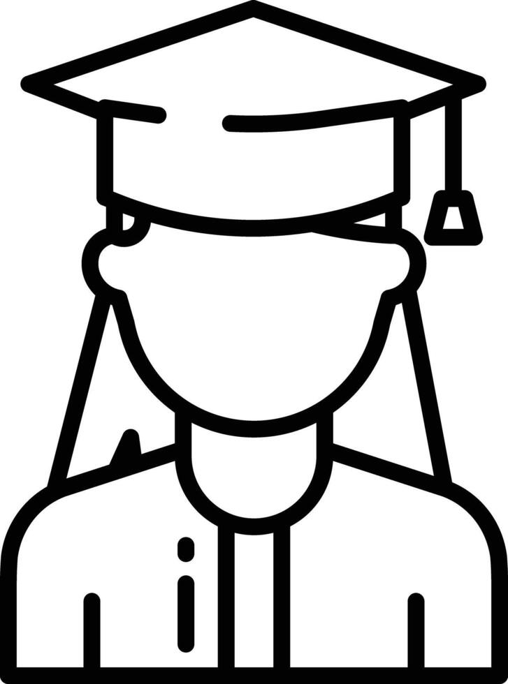 Graduation woman outline vector illustration