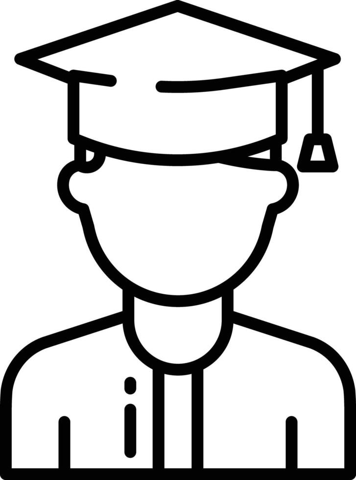 Graduation boy outline vector illustration