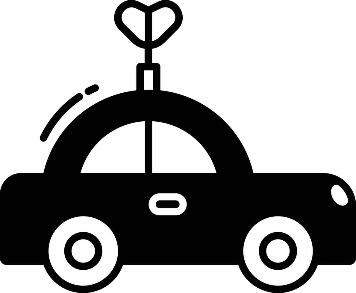 toy car glyph and line vector illustration