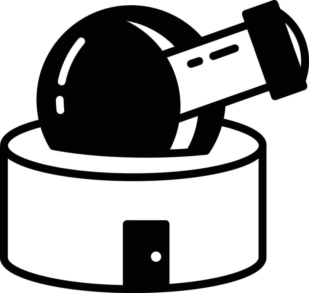 Observatory Center glyph and line vector illustration