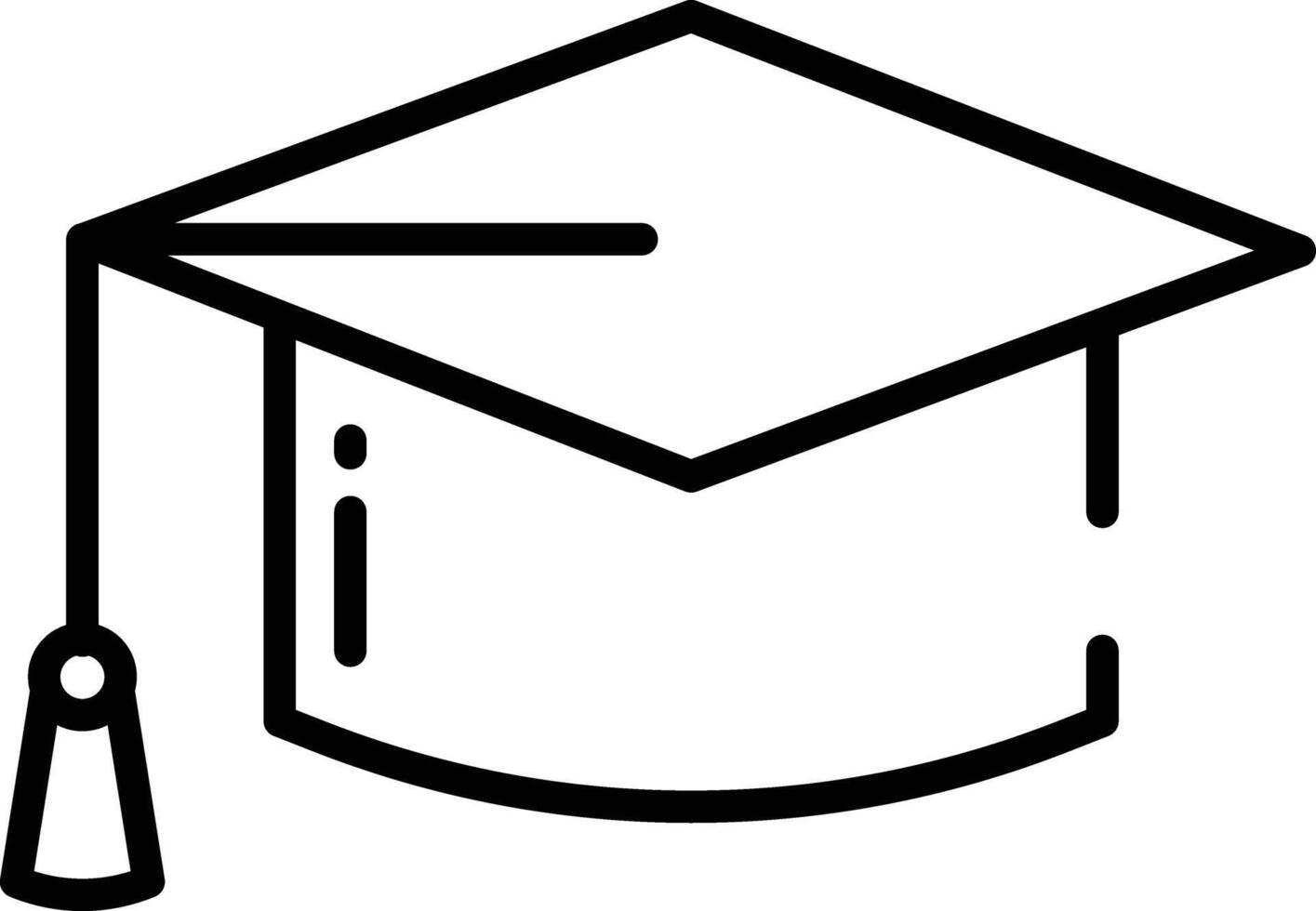 Education cap outline vector illustration