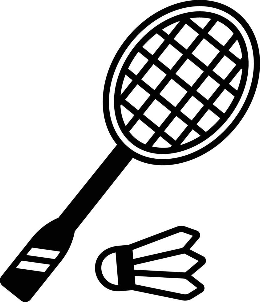 Badminton  glyph and line vector illustration